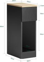 Auxiliares para Salón Mesilla de Noche Estrecha para Dormitorio con 1 Cajón y 1 Compartimento Abierto Blanco y Madera 20 x 35 x 60 cm FBT111-WNx2 ES - details 46