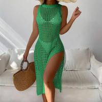 Traje de Baño Tanga Sexy para Mujer Vestido de Bikini sin Mangas Traje de Playa de Punto - details 2