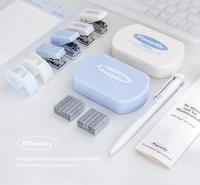 Herramienta de encuadernación Mini grapadora, perforadora de agujeros, juego de máquina de cinta Ins, caja de herramientas de álbum de recortes multifunción coreana, suministros para estudiantes, 3 piezas - details 1