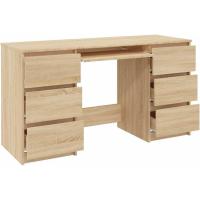 Escritorio Mesa Trabajo Estudio Muebles de Oficina Despacho Ordenador Decoración Capacidad de Almacenamiento de Madera Contrachapada Roble - details 5