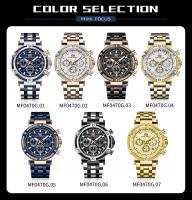 Reloj informal de negocios de lujo para hombre, reloj de pulsera de cuarzo resistente al agua, cronógrafo luminoso de acero inoxidable a la moda para el trabajo - details 2