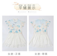 Hanfu Primavera/Verano Estilo infantil Cultura tradicional china Étnico Tang Niños Elegantes Niñas Guzheng Danza Actuación - details 12