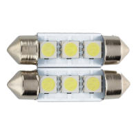 Placa de bombilla blanca de xenón para coche, lámpara de techo con 3 LED, C5W, SMD 5050, 36mm, 2 unidades - details 0
