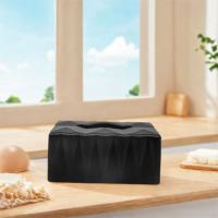 Caja de pañuelos minimalista duradera, caja de pañuelos de plástico impermeable, contenedor de pañuelos blanco y negro a prueba de polvo para dormitorio - details 8
