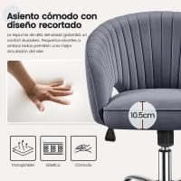 Silla de Oficina de Terciopelo Ruinas Giratorias de 360° Ajustable en Altura - details 9