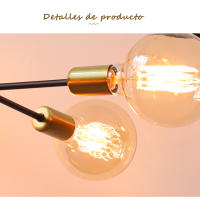 Candelabros nórdicos modernos E27, lámpara LED de oro negro, iluminación del hogar para dormitorio, sala de estar, lámpara de techo LED, accesorios de iluminación interior - details 10