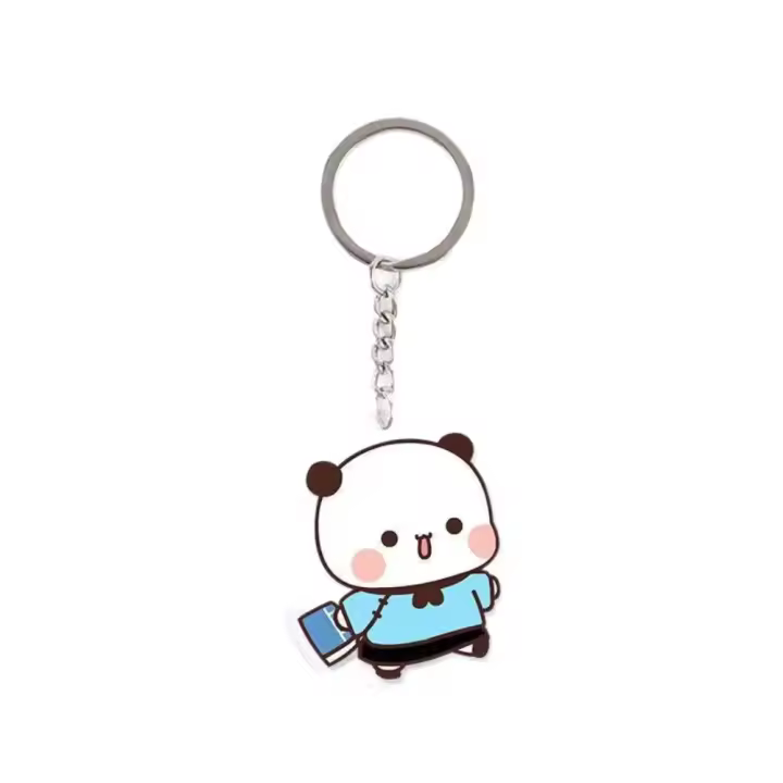 LLavero de acrílico Super lindo para pareja, Animal de dibujos animados, Bubu Dudu, oso Panda, dulce, Kawaii, dibujos animados, Bubu Dudu - 1