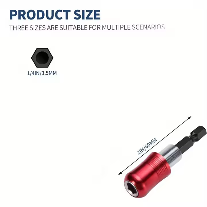 Extensión de broca magnética de liberación rápida, Kit de herramientas con vástago hexagonal de 1/4 pulgadas, Compatible con - 1