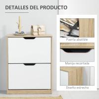 Mueble Zapatero Moderno de 2 Cajones Ajustables Estilo Armario para 8 Pares de Zapatos - details 12