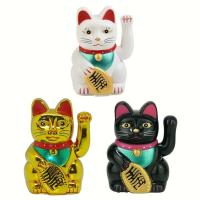 Cajero de la suerte con ondas eléctricas de 8 pulgadas, regalos de apertura de nueva tienda, decoración de gato chino, adornos artísticos de Feng Shui de la fortuna, decoración de habitación - details 14