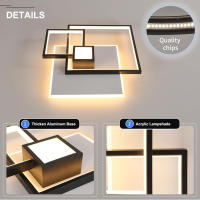 Goeco Lámpara de Techo LED Moderna Brillante, Ajustable, Control Remoto Aluminio, Acabado Lacado - details 4