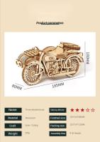 Rompecabezas de madera 3d para niños, conjunto de modelos de construcción mecánicos Montessori DIY, juguetes para construir motocicletas, dirigibles, coches, trenes - details 8