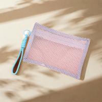 Bolsa de maquillaje de nailon con asa, bolsa de cosméticos de malla ligera transparente, monedero, bolsa de maquillaje portátil reutilizable, lápiz labial - details 9
