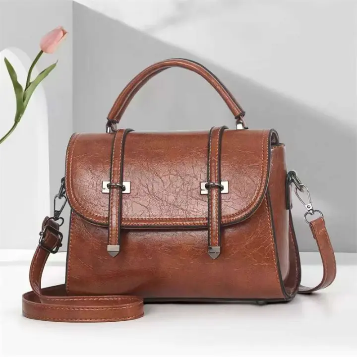 Bolso de mano de alta gama para mujer, bandolera diagonal de gran capacidad, doble cremallera, pieza única de invierno - 1