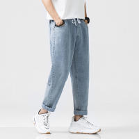 Jeans Casuales para Hombres en Primavera-Otoño Cintura Elástica, Pantalones de Denim de Trabajo Azules Estilo Hip Hop Joggers Streetwears - details 9