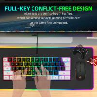 Nuevo teclado de 61 teclas ratón de juego RGB para jugadores de pubg - details 0