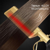 Negative ion portable hair straightening comb multi-function rapid heating household PTC heating copper comb - details 2