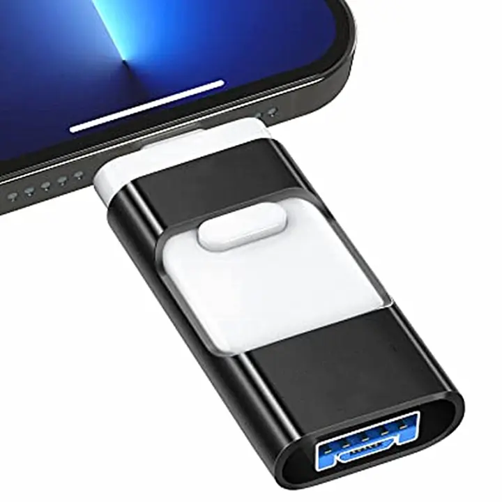 Drive de Flash USB 3.0 para iPhone A prueba de golpes, Interfaz de lightning, Capacidad de 512GB y más Almacenamiento de datos OTG para iPhone 6/7/8/X/11/12pro - 1