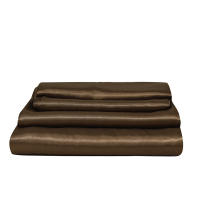 Conjunto de sábanas ajustadas lisas con satén de imitación, ropa de cama cómoda y sedoso para dormitorio, 4 unidades - details 17
