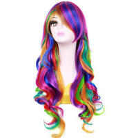Colorido ondulado Cosplay mujeres, peluca ligera, suave y suave para niñas, uso diario, peinado - details 4