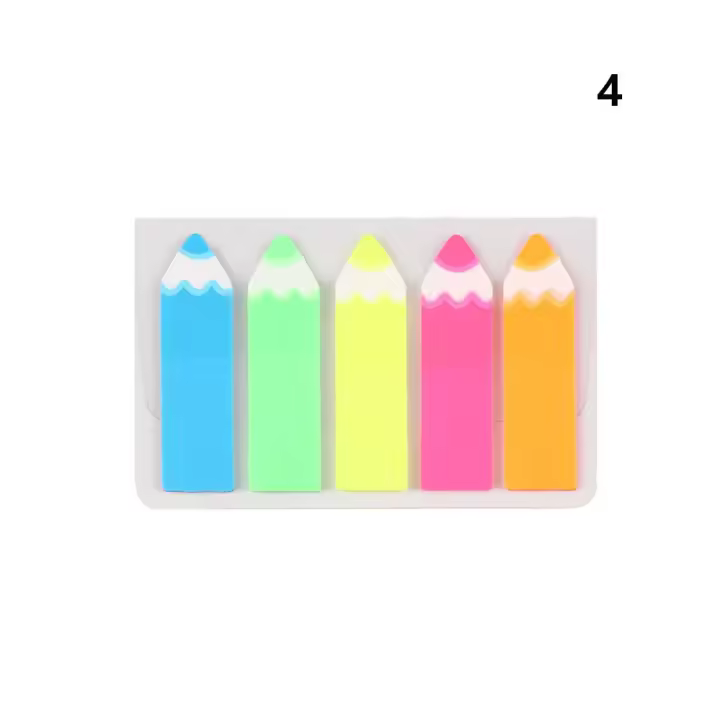 Tira adhesiva de flecha, Bloc de notas, planificador, pegatinas de papel, notas fluorescentes, marcadores - 1