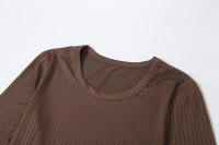BUNO-vestido acanalado para Mujer, vestido clásico elegante con volantes, manga larga, cuello redondo, vendaje, vestido largo de sirena, Vestidos de calle alta para Mujer - details 16