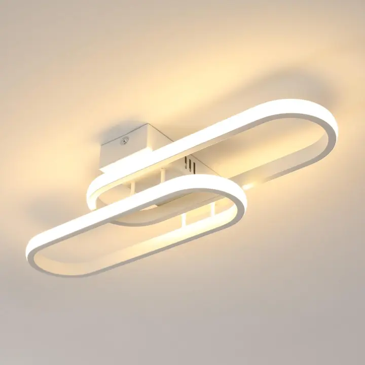 Lámpara de techo larga moderna nórdica Goeco Blanca, luz neutra, 32W 220V - 1