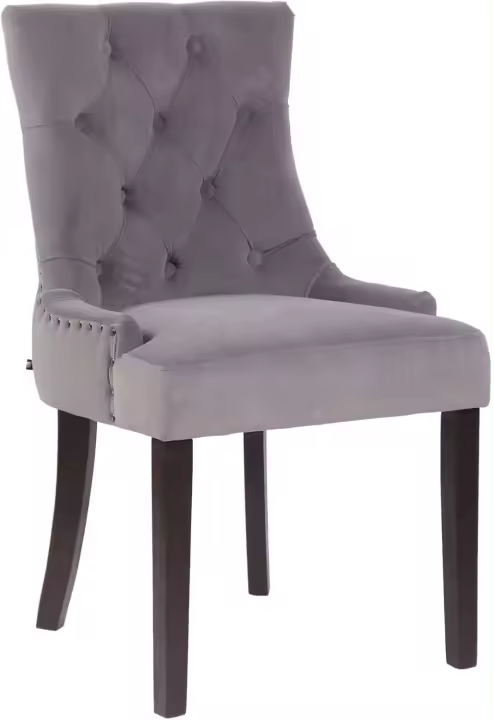Salón Aberdeen Tapizado en Terciopelo Silla de Comedor con Base de Madera Estilo Escandinavo - 1