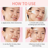 Mascarilla de colágeno para la noche con cepillo de gelatina, mascarilla de tratamiento nocturno hidratante profunda para todo tipo de piel - details 6