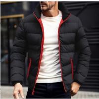Men's Solid Color Cotton Jacket for Autumn and Winter, Fashionable, Simple and Atmospheric Men's Cotton Clothing - details 4