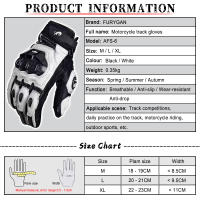 Guantes de moto AFS 6 de fibra de carbono, protección contra caídas, de cuero, transpirables, para montar - details 1