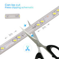 Tira de luces LED de retroiluminación, cinta Flexible de 220V, SMD5730, 68LED/M, impermeable, con enchufe europeo, blanco frío y cálido - details 4