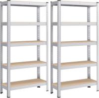 2 Estanterías Almacenaje de 5 Niveles, Estantería Metálica,875 kg, 40 x 90 x 180 cm, Plata - details 2