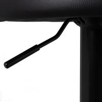 Taburete de Cocina Giratorio en 360 ° , Silla de Bar Regulable en Altura de 72 a 92 cm, con Respaldo de Polipiel, Estructura Metal Negra y Reposapiés, Negro - details 5