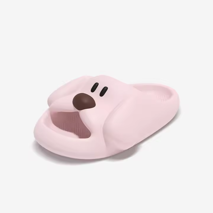 Lindo feliz cachorro zapatillas de las mujeres de verano casa interior pareja baño fresco zapatillas de los hombres pueden usar fuera - 1