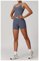 Conjunto deportivo cruzado de cintura alta para mujer, traje corto sin espalda, ajustado, desnudo, para Yoga, correr, Fitness - details 10