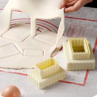 Moldes redondos rectangulares para galletas, utensilios de plástico para hornear, herramientas de estilo para hornear, Material de grado alimenticio multifunción, 3 piezas por juego - details 2