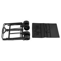 Carretilla Plegable Capacidad de Carga de 115 kg, Neumáticos Extra Anchos, Carretilla Todo Terreno con Frenos, Bolso Ajustable, Carro de Camping para Picnic en la Playa, Camping, Compras (Negro) - details 2