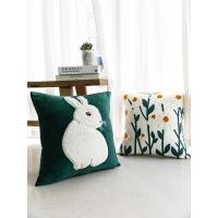 Almohada bordada para sofá, funda decorativa con respaldo de flores, estilo nórdico, 1 unidad - details 0