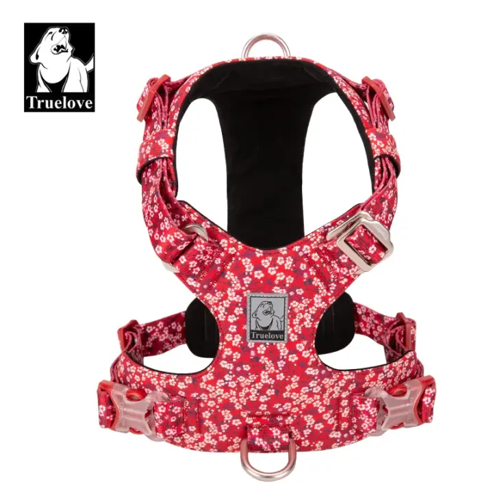 Truelove-arnés de algodón para perro pequeño y grande, diseño de moda, Floral, ajustable, reflectante, varios tamaños, TLH6283 - 1