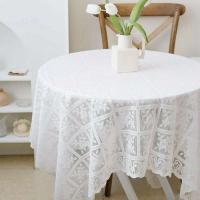 Mantel bordado ENCE INS blanco francés, cubierta para mesa de centro de piscina, decoración de restaurante para banquete de boda - details 2