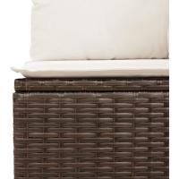 Set de Muebles de Jardín y Cojines 3 piezas, Sillas con Respaldo, Sofás Modulares, Asientos para Patio Terraza, Ratán Sintético Marrón - details 2