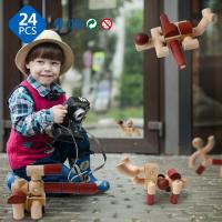 24pcs juego de bloques de construcción magnéticos juguetes educación preescolar infantil bloques de construcción magnéticos juguetes Montessori regalo de Navidad 2024 - details 3