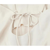 OUWU- nuevo producto moda mujer estilo europeo y americano vestido largo con cuello en V estilo correa blanca - details 7