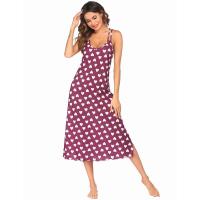 Primavera Verano Mujer Homewear Pijamas Vestido de tirantes Impreso Casa Casual Camisón Mujer - details 20