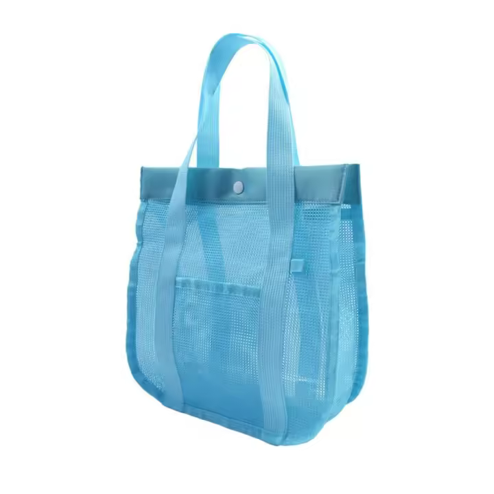 Bolsa de playa de malla de gran capacidad para ocio, bolso de malla transpirable Visible, bolsa de almacenamiento de artículos de tocador ligera de secado rápido, juguete de arena - 1
