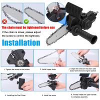 Kit de Accesorios de Corte para Taladro Eléctrico 4/6 Pulgadas Modificado para Adaptador de Cadena Eléctrica Herramienta de Conversión de Cabeza para Trabajos en Madera - details 1