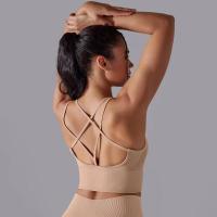 Sujetador de yoga sin costuras para mujer, sujetador deportivo cruzado de alto impacto, a prueba de golpes, top corto, transpirable, antisudor - details 29