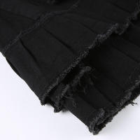 BUNO-minifaldas irregulares con volantes estéticos góticos para mujer, ropa de calle Fairycore, faldas vaqueras de tiro bajo Y2K Dark Academia 2025 - details 10