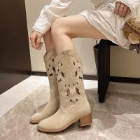 Botas largas a la moda para mujer, botas martin informales de tacón bajo con punta estrecha para otoño - details 2